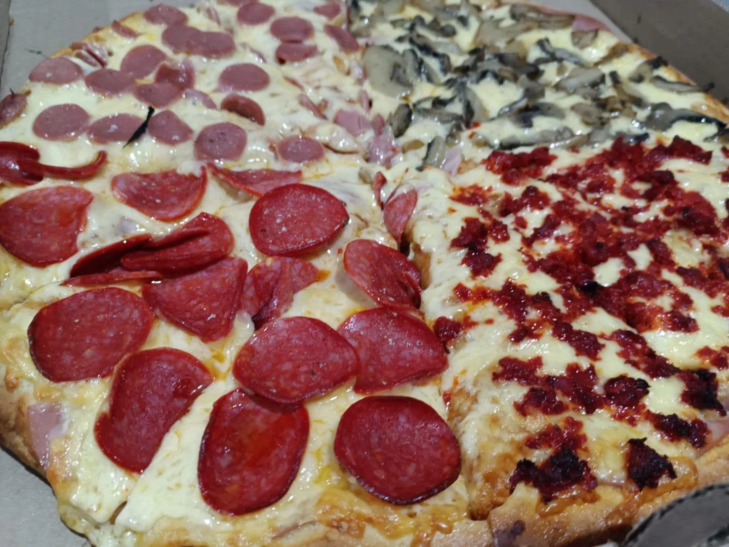 Pizza de cuatro sabores