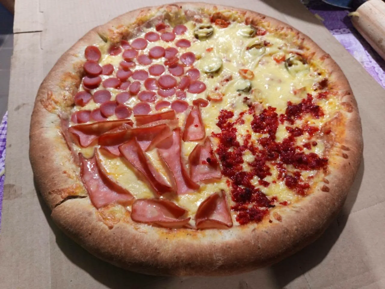 Pizza de cuatro ingredientes